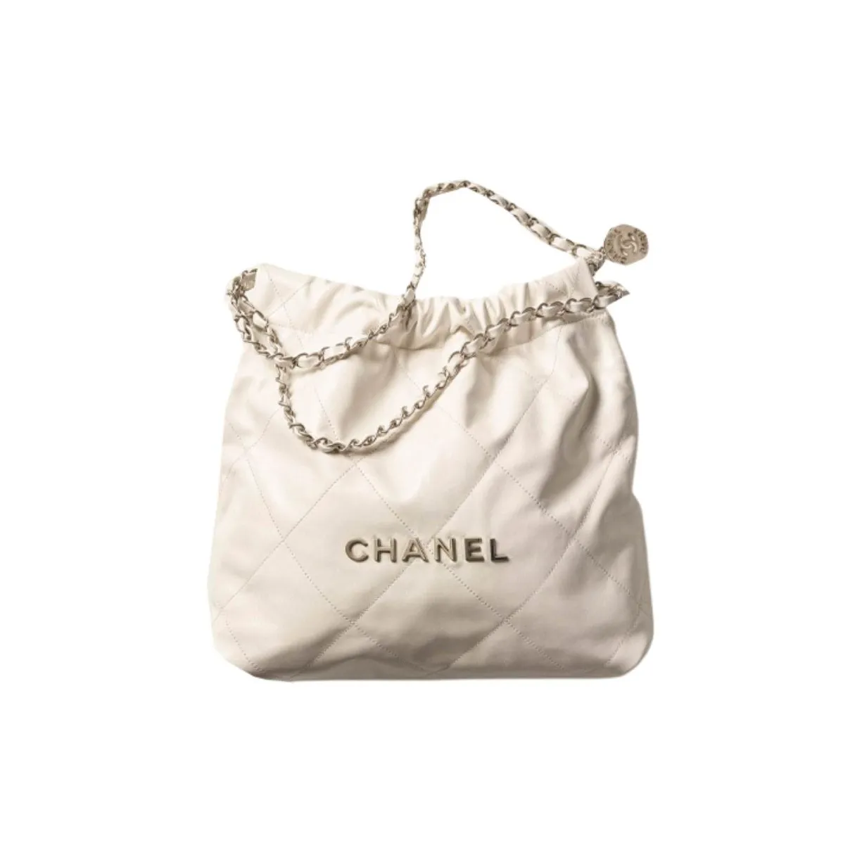 CHANEL Smooth Finish Calfskin Tote Bag, Shopping Bag, Portable Crossbody Bag, Shoulder Bag Trumpets Women's White