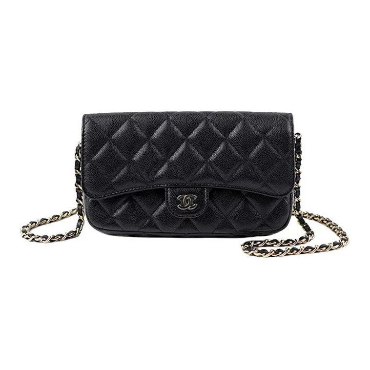 CHANEL Classic Flap CF Cow Leather Crossbody Bags Regular Women's Black