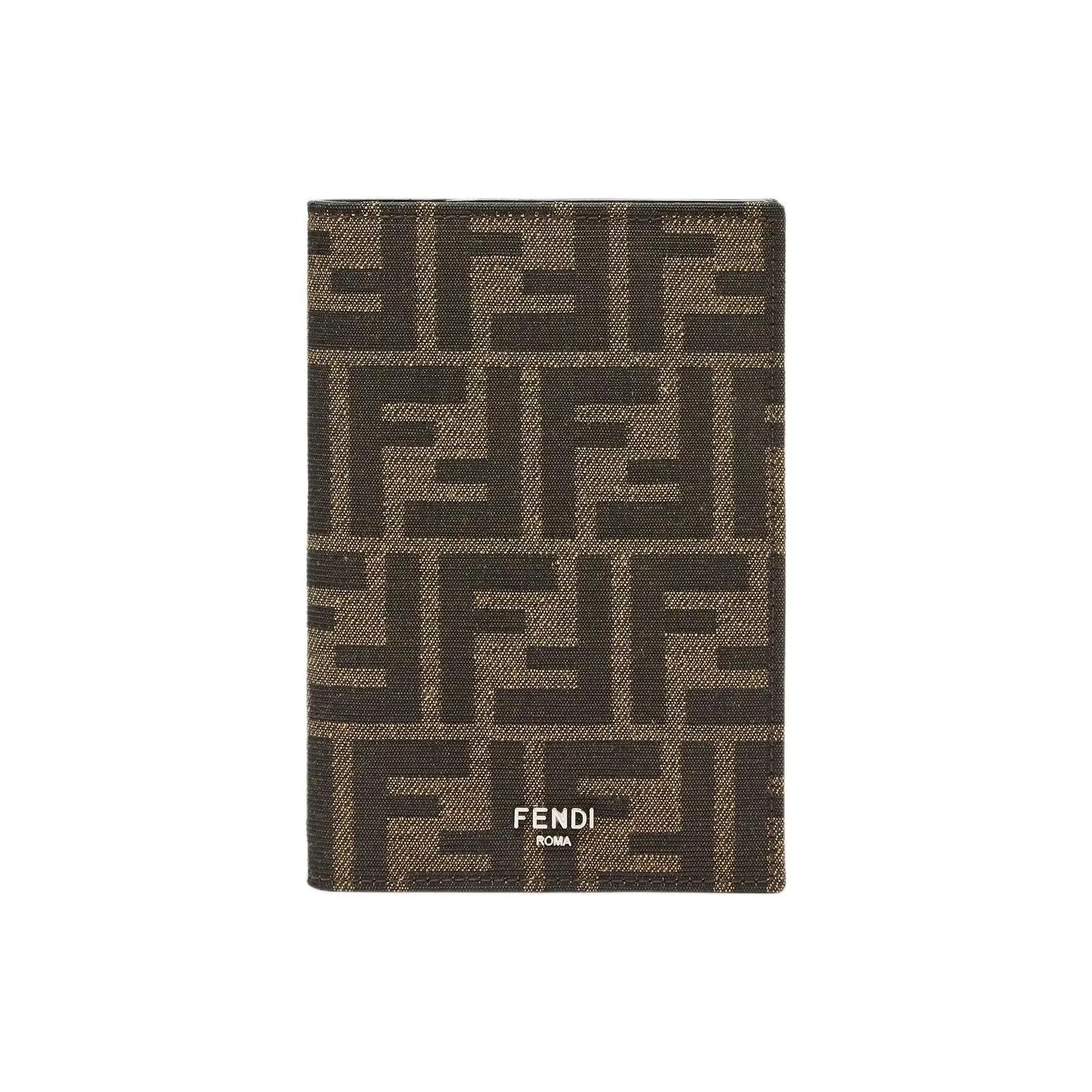 FENDI Calfskin Passport Holder Men's Brown