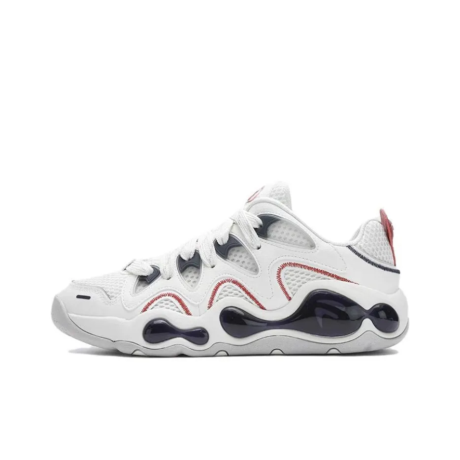 FILA FUSION VERTICAL Cracked Shoes Low Топ Винтажные баскетбольные кроссовки Мужской Белый Красный
