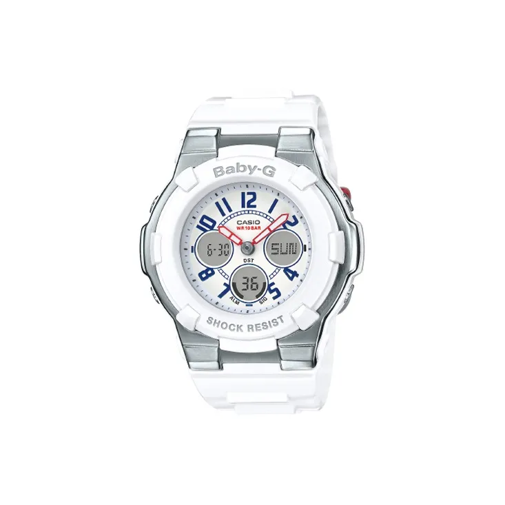 CASIO Малыш G Коллекция Кварцевый механизм Смольный ремешок Часы Женские Белый циферблат