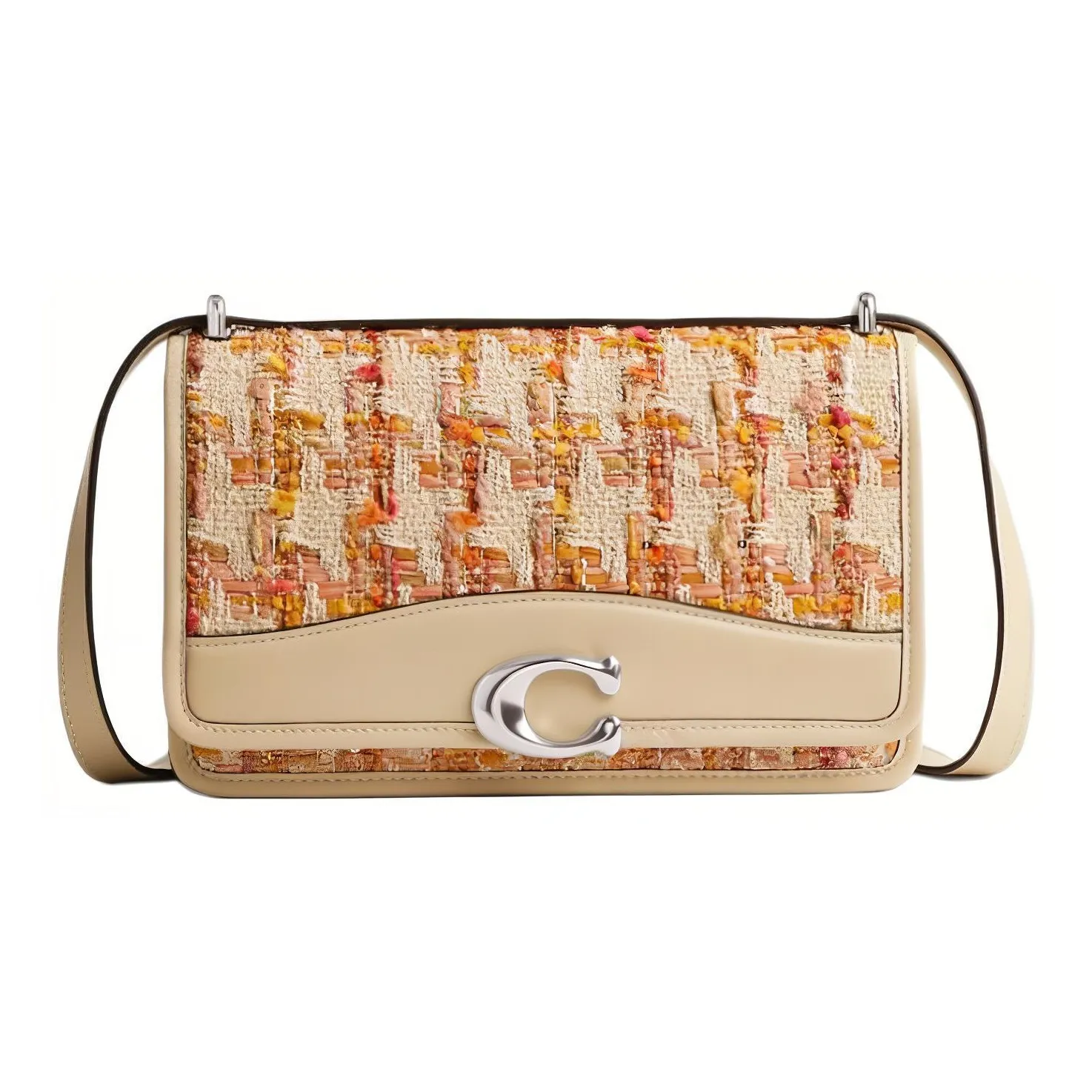 COACH Bandit Fabric With Cow Leather Portable Crossbody Bag, Shoulder Bag Medium Women's Orange