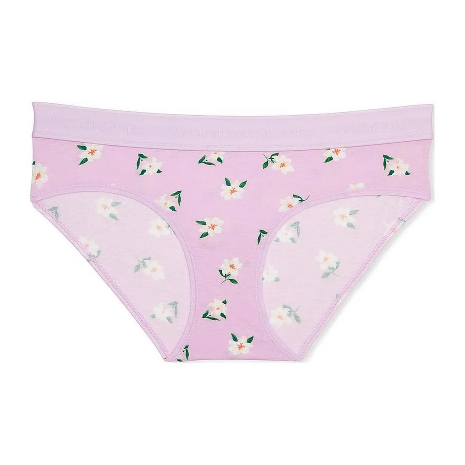 Victoria's Secret Логотип Хлопок Hiphugger Panty Фиолетовый Sugar Tossed Lilies Нижнее белье Женские 1 шт Фиолетовый Принт