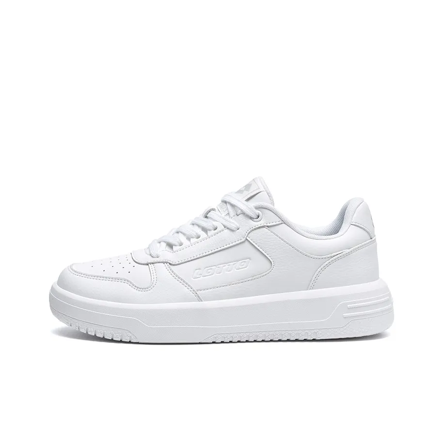 LOTTO Slip Resistant Cushioning Wear Resistant Low Top Skateboard Shoes Men's White
