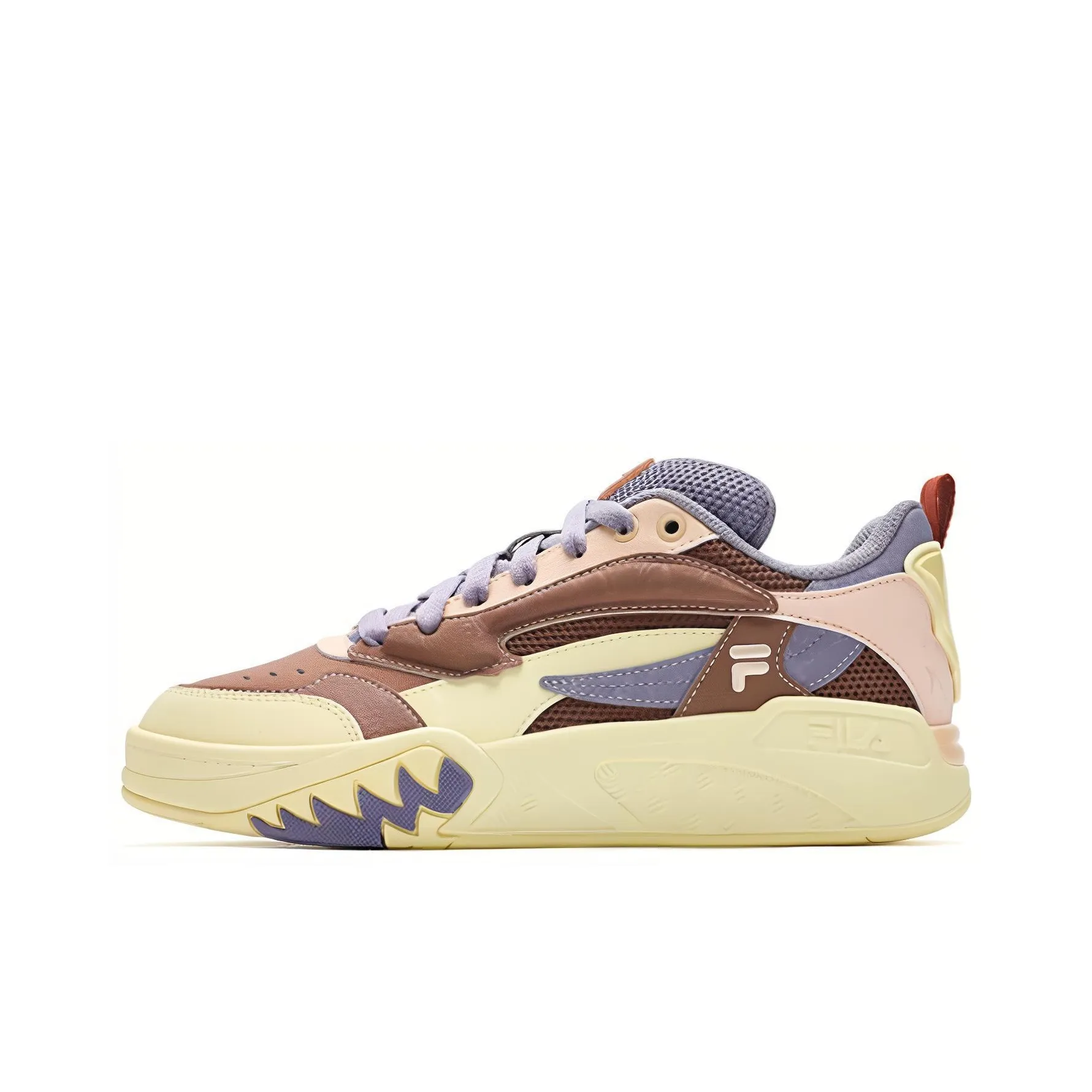 FILA Low Top Vintage Basketball Shoes Women's Light Yellow Purple