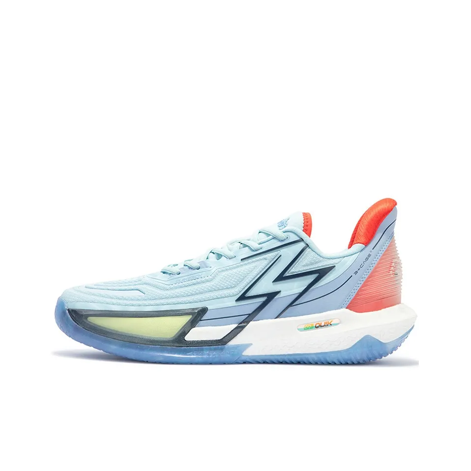 361° BIG3 4.0 Quick Pro Cushioning Anti Slip Wear Resistant Breathability Low Top Basketball Shoes Men's Glacier Blue
