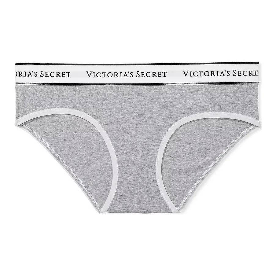 Victoria's Secret Логотип Хлопок Hiphugger Panty Klarna Нижнее белье Женское 1 упаковка Серый