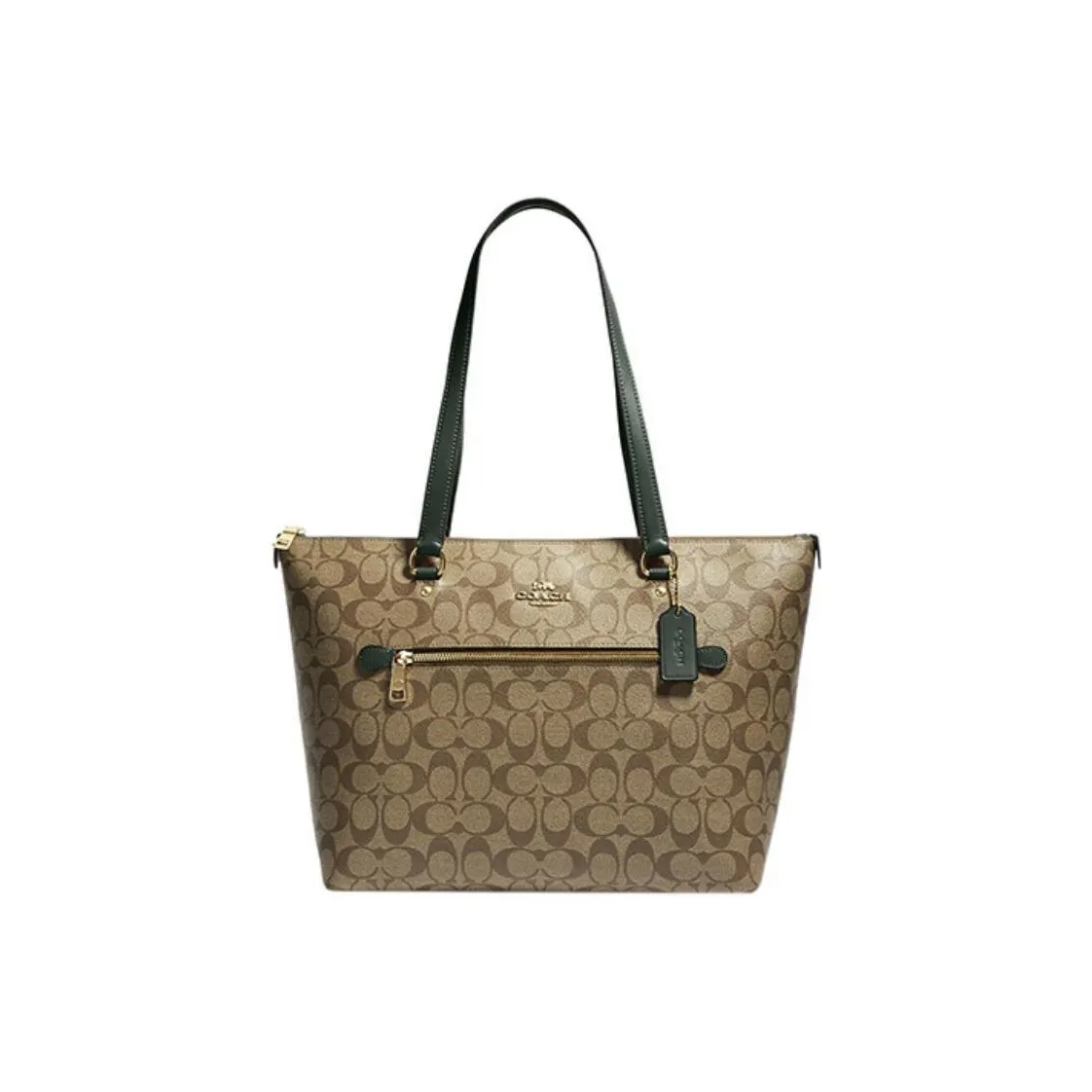COACH Gallery Покрытый холст с кожаными вставками Тоут Сумка Сумка для покупок Сумка Сумка через плечо Женская Хаки