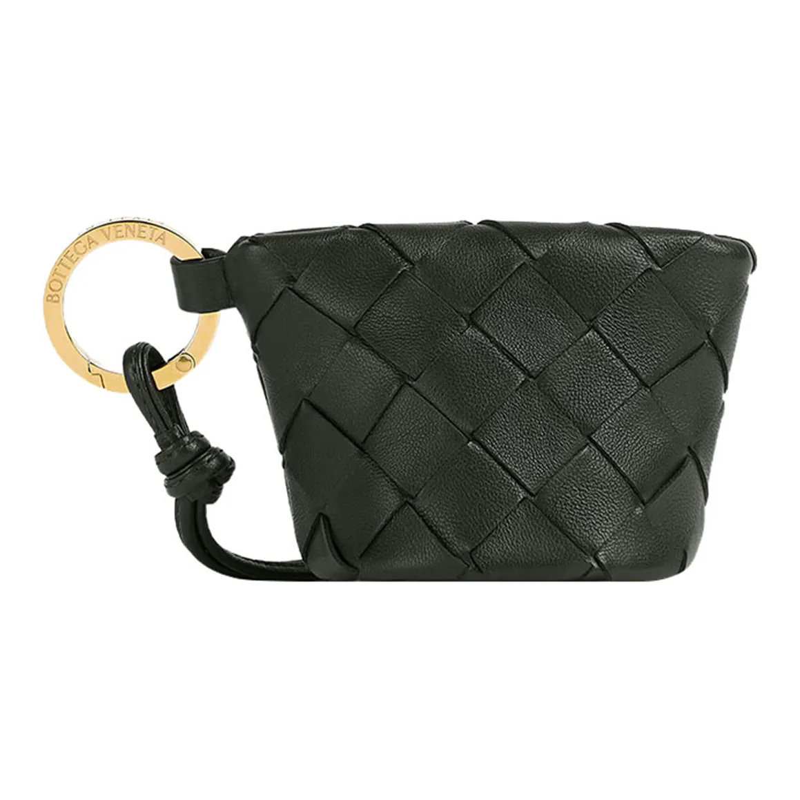 Bottega Veneta Intrecciato Lambskin Coin Purse Women's Dark Green