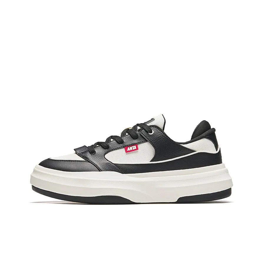 ANTA Печенье Цвет Обувь Увеличение Высоты Легкий Низкий Топ Скейтбординг Кроссовки Мужские Черный Белый