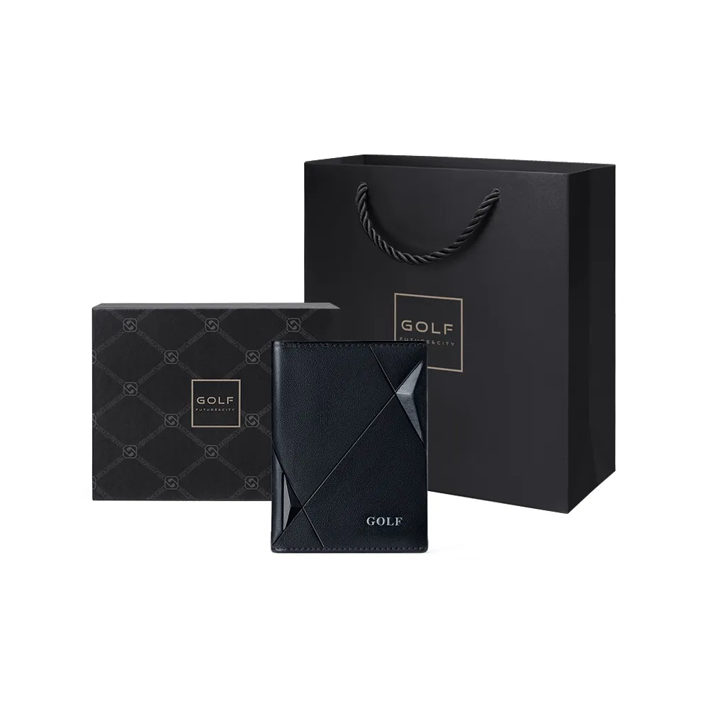 GOLF Чехол из коровьей кожи для водительских прав держатель для карт маленький мужской черный