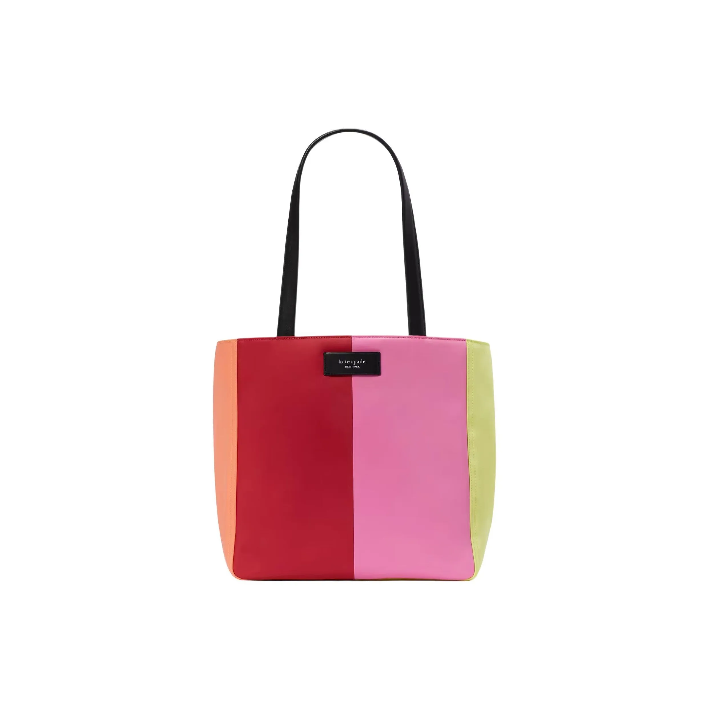 Kate Spade Recycled Nylon With Smooth Cow Leather One Shoulder Handbags Large Size Women's Multicolor