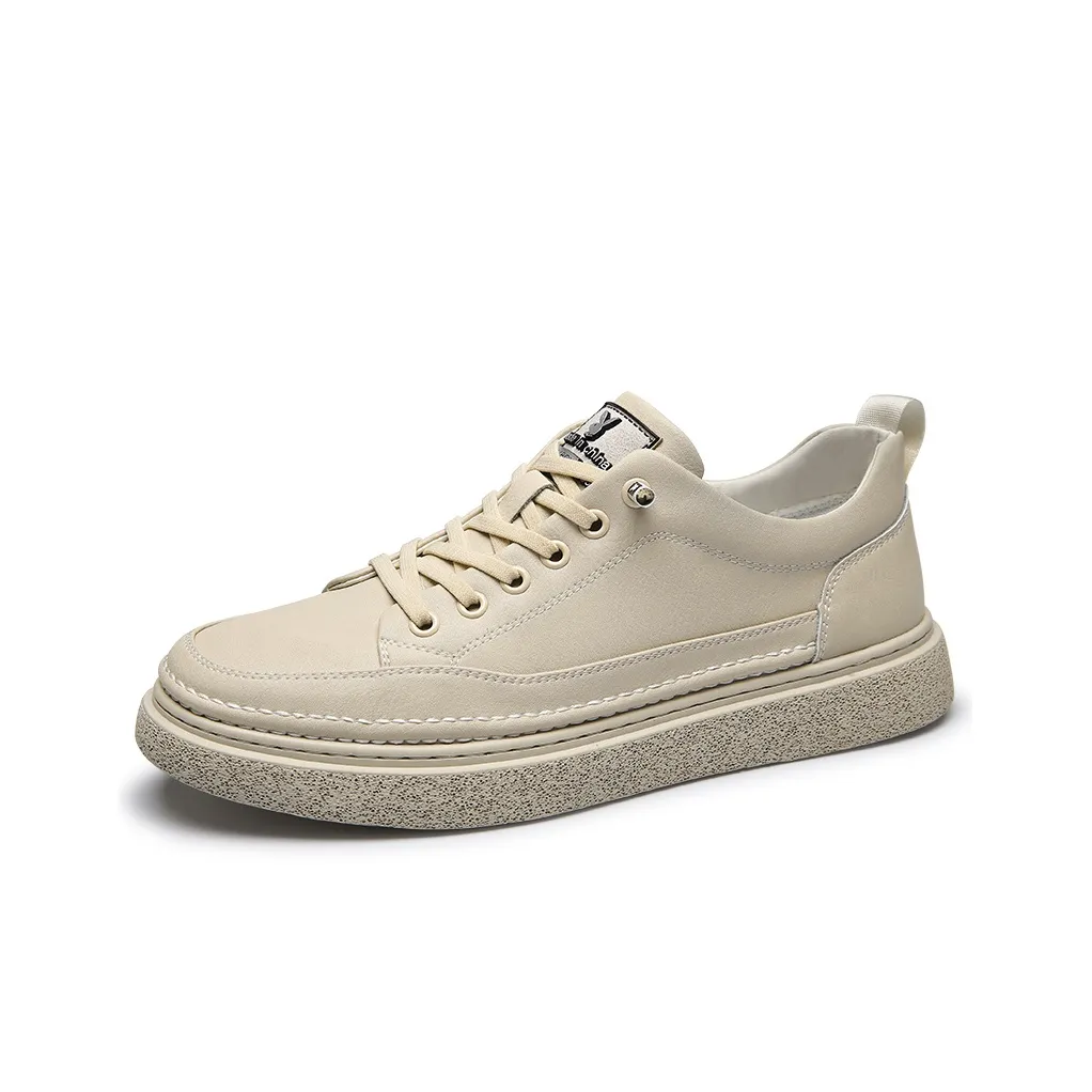 Playboy Playboy Cushioning Wear-Resistant Low-Top Casual Leather Skateboard Shoes Men's Black