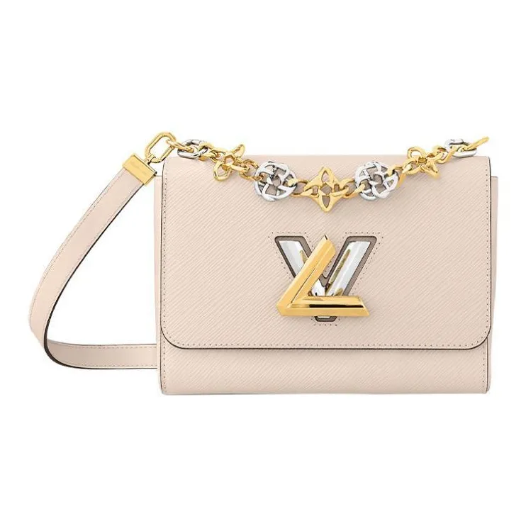 LOUIS VUITTON Twist Epi Grained Leather Shoulder Bag Crossbody Bag Medium Size Women's Beige