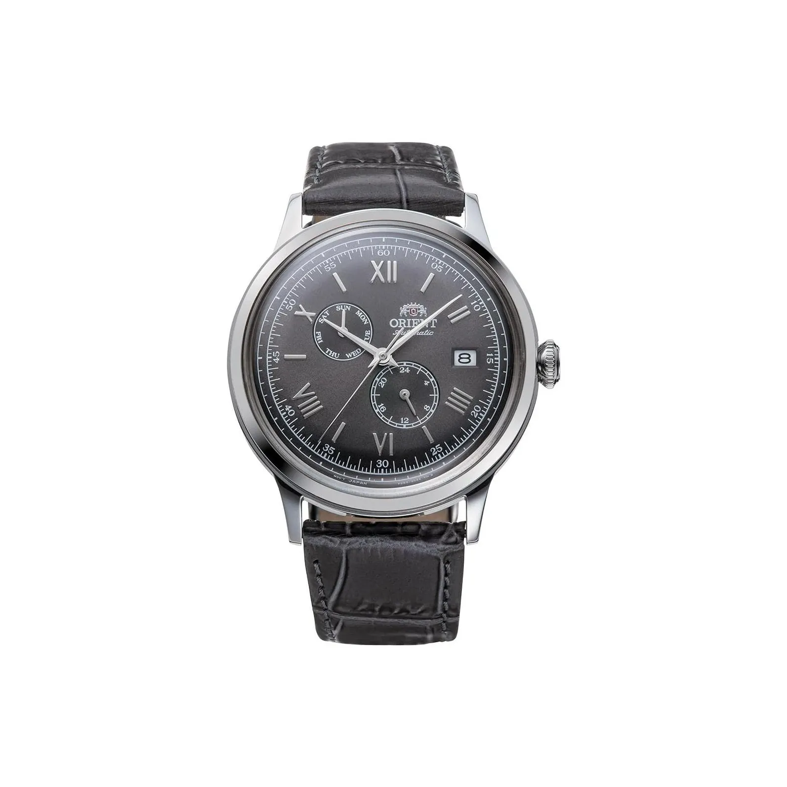 ORIENT Manual Mechanical Movement Leather Strap Watch 40.5mm Men's Watches Gray Dial