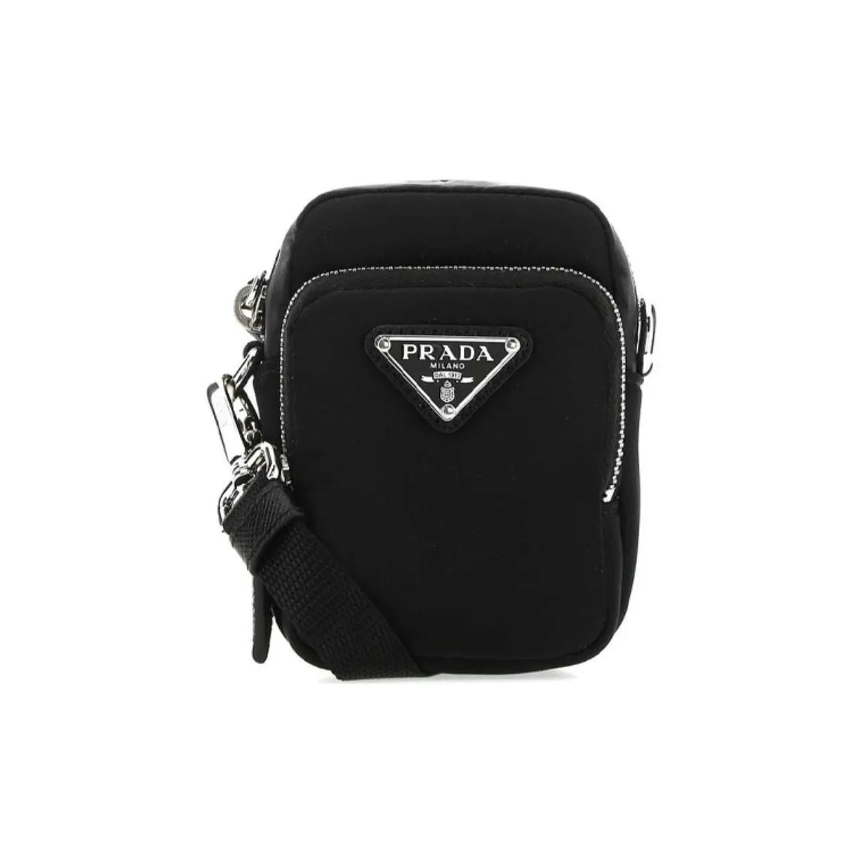 prada triangle-panel Recycled Nylon Cell Phone Pouch Mini Men's Black