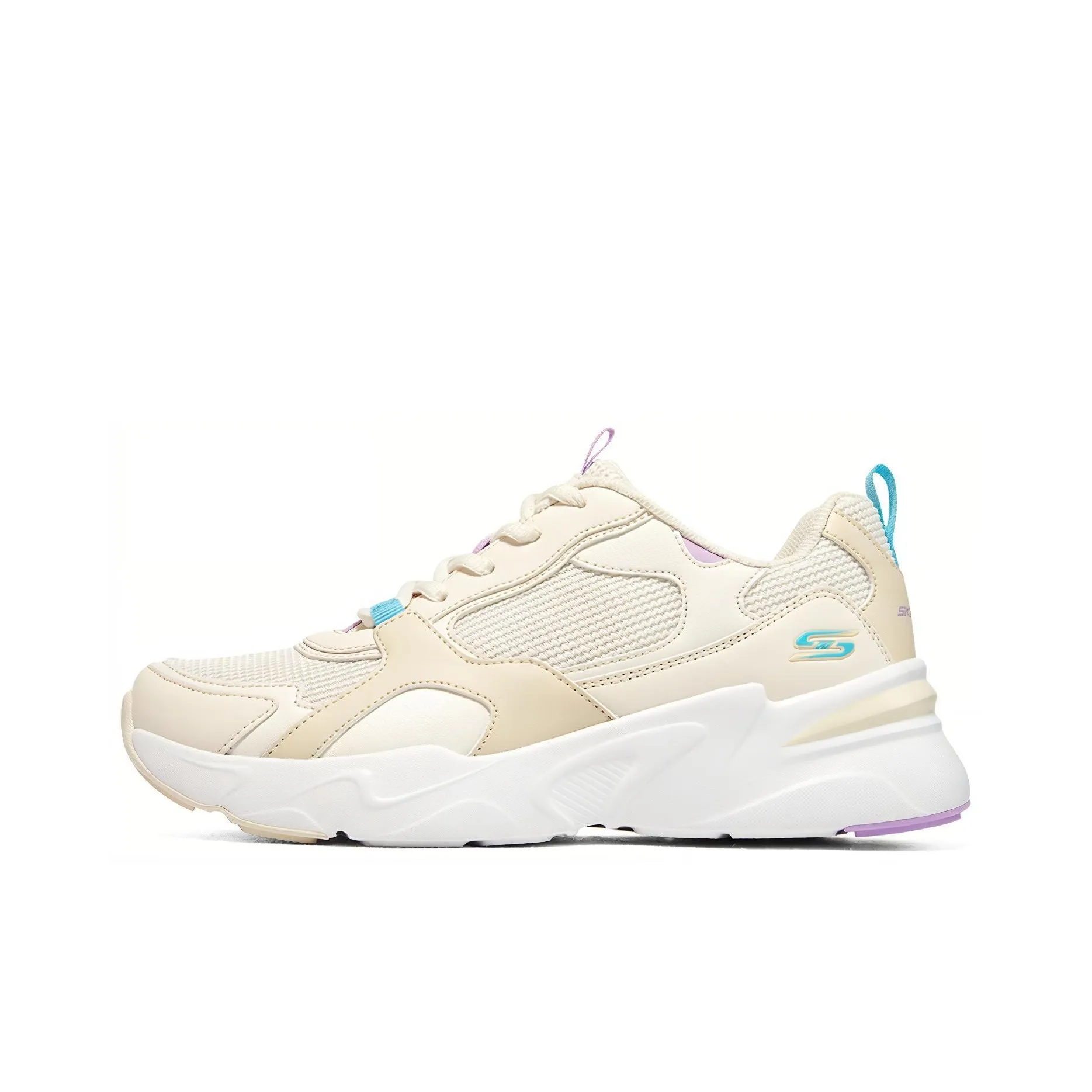 Skechers D'LITES Macaron, Cream Macaron Low Top Chunky Sneakers Women's Light Yellow