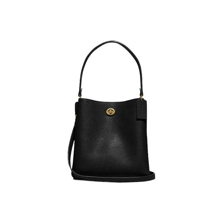 COACH Charlie Leather Bucket Bag Handbag Crossbody Bag Shoulder Bag Women's Black