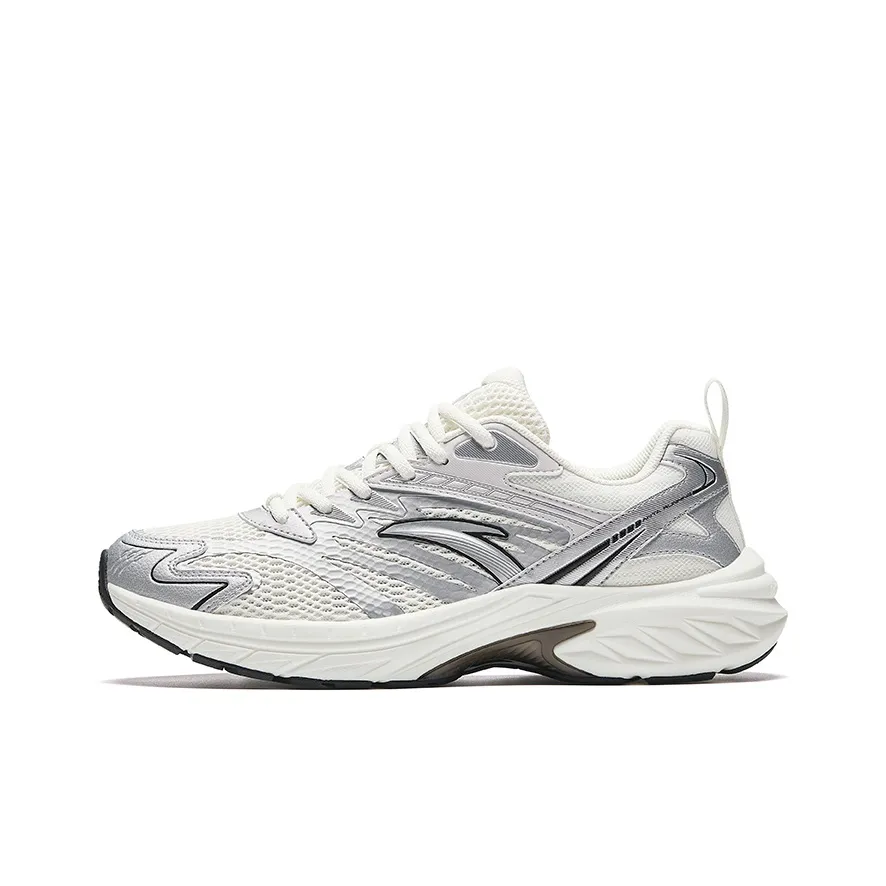 Anta Anti Slip Wear Resistant Low Top Running Shoes Men's Gray White