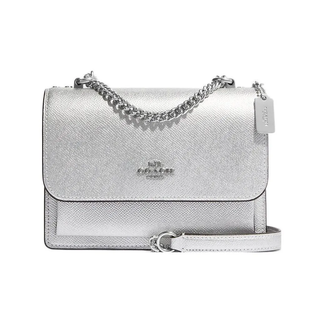 COACH Klare Leather Shoulder Bag, Crossbody Bag Trumpets Women's Metal Silver
