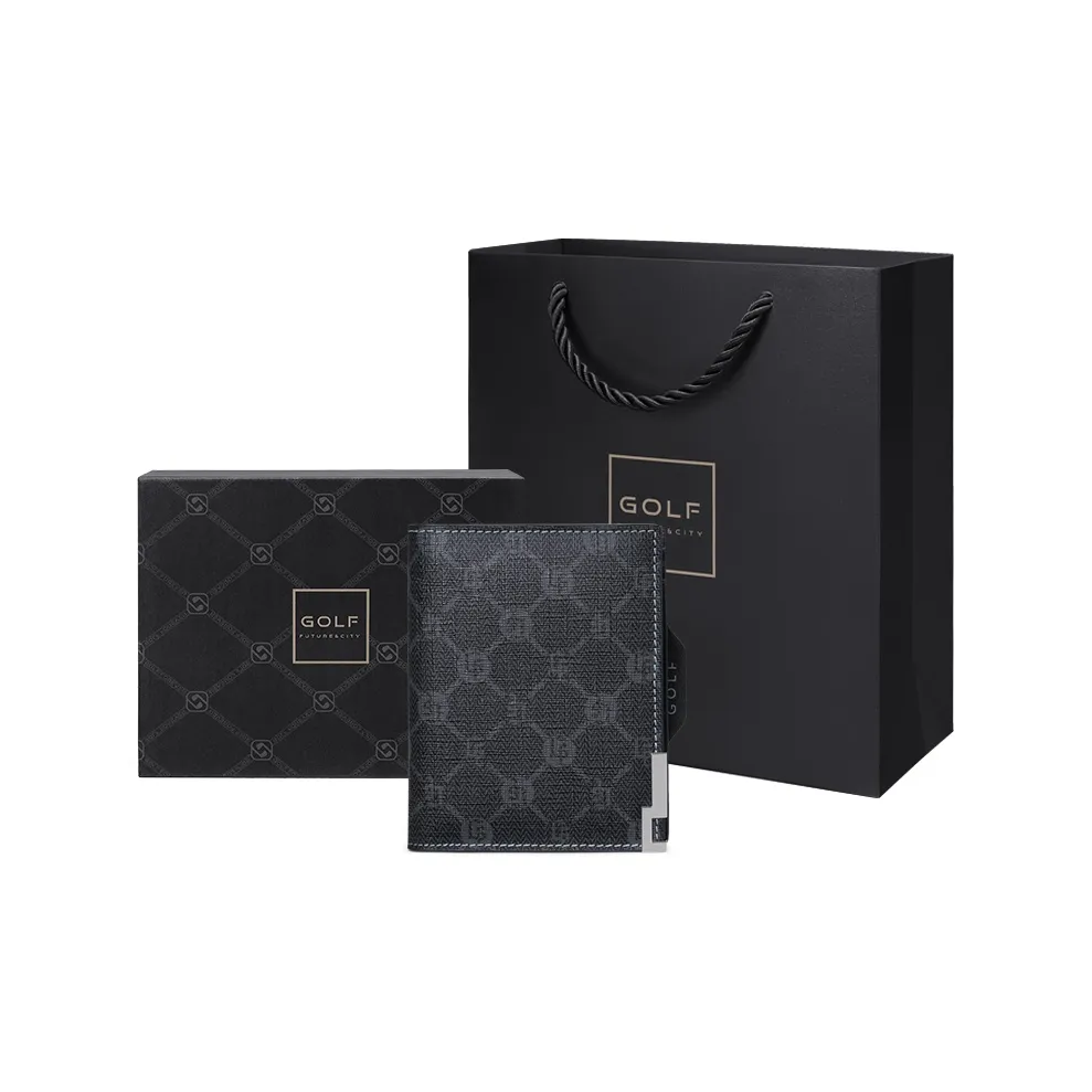 GOLF PVC с синтетической кожей поливинилхлорид кошелек средний мужской черный