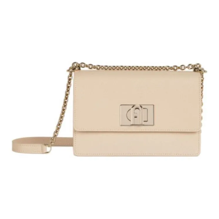 Furla Leather Chain Bag Crossbody Bag Mini Women's Light Pink