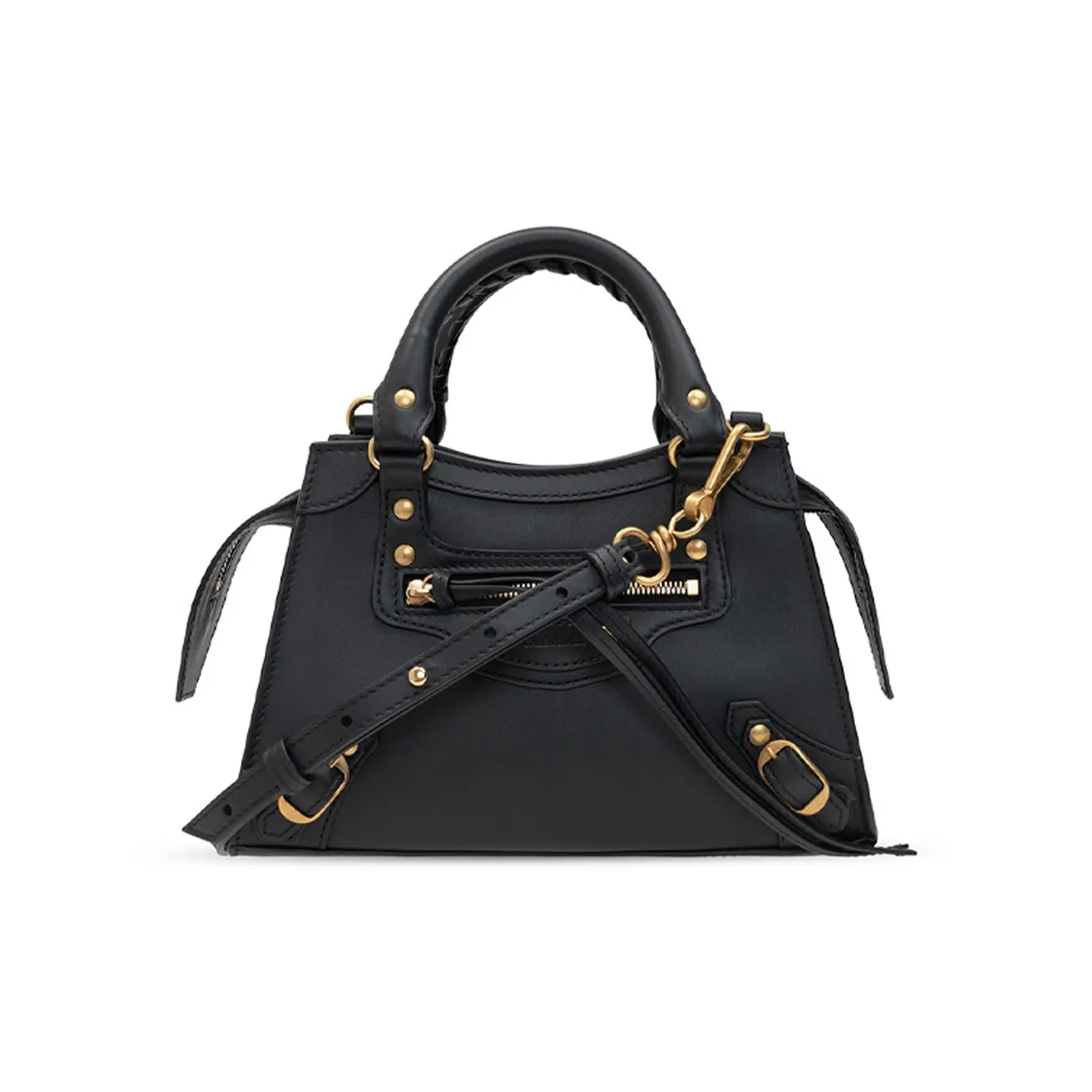Balenciaga Calfskin Clutch Bag Over The Shoulder Mini Women's Black