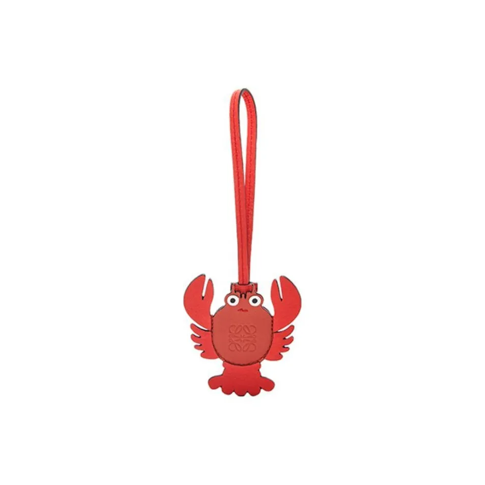 LOEWE Cow Leather Lobster Protection Case Earphone Case Women's Red