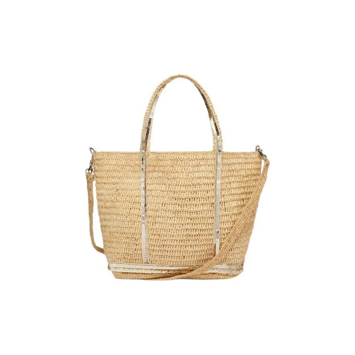 Vanessa Bruno Raffia Tote Bag, Shopping Bag, Shoulder Bag, Crossbody Bag, Handbag Women's Beige