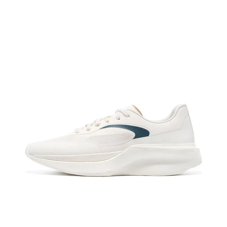 LI NING 1990 Rebound Cushioning Height Increase Casual Running Shoes Men's White Green