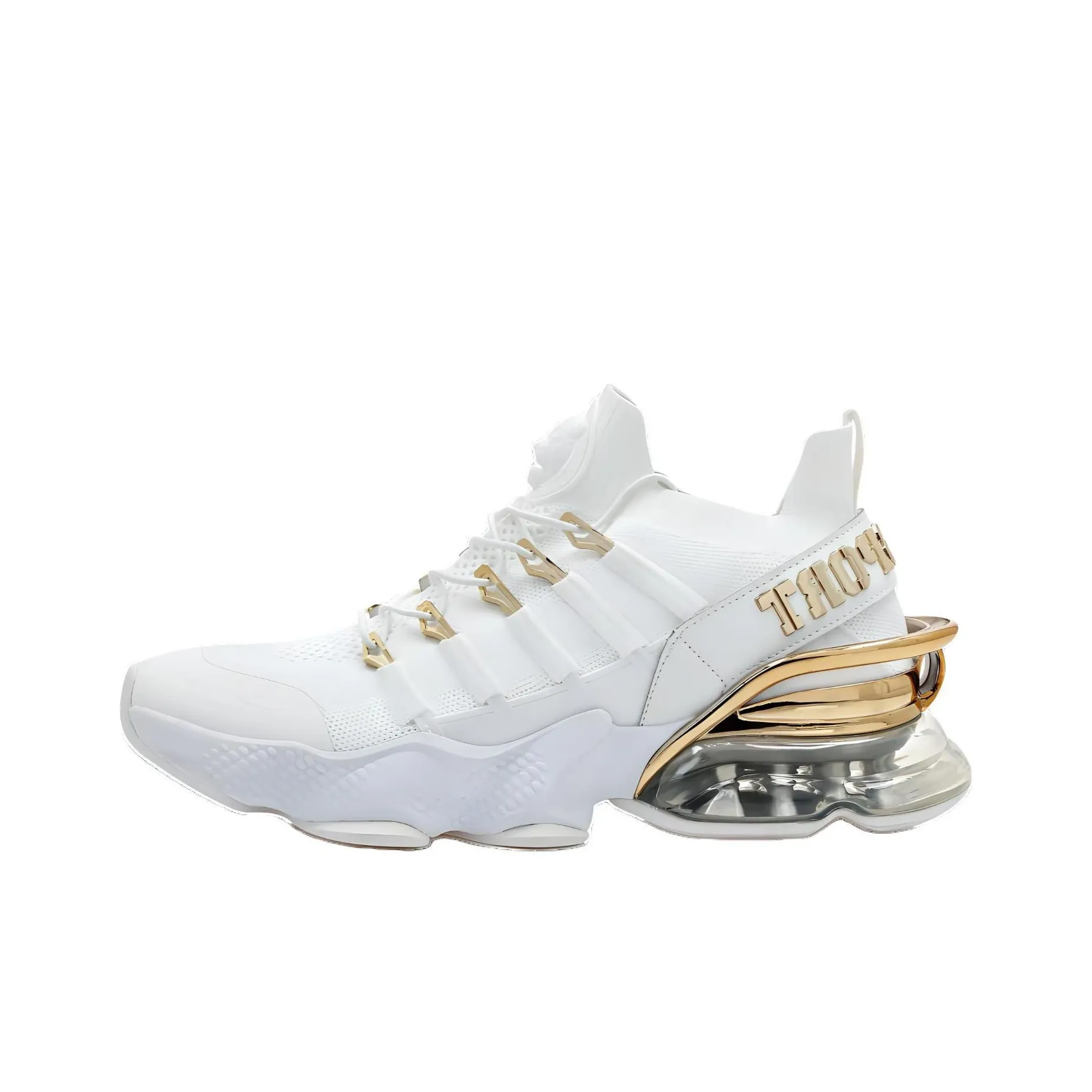 PLEIN SPORT Low Top Casual Shoes Unisex White Gold