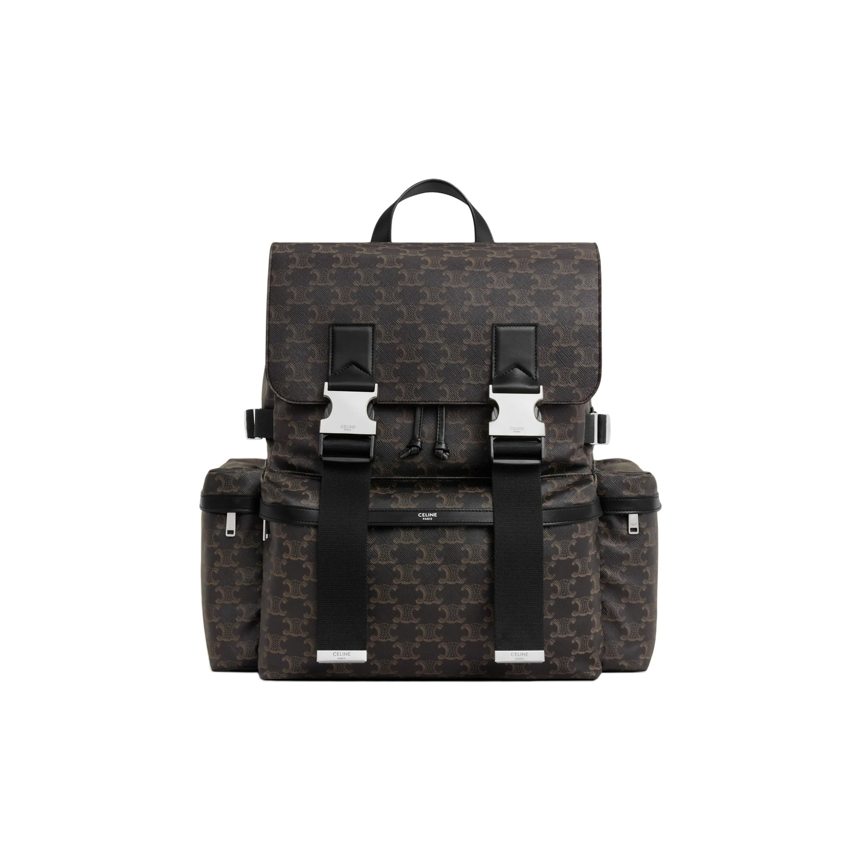 CELINE Leather Trim Backpack Men's Black