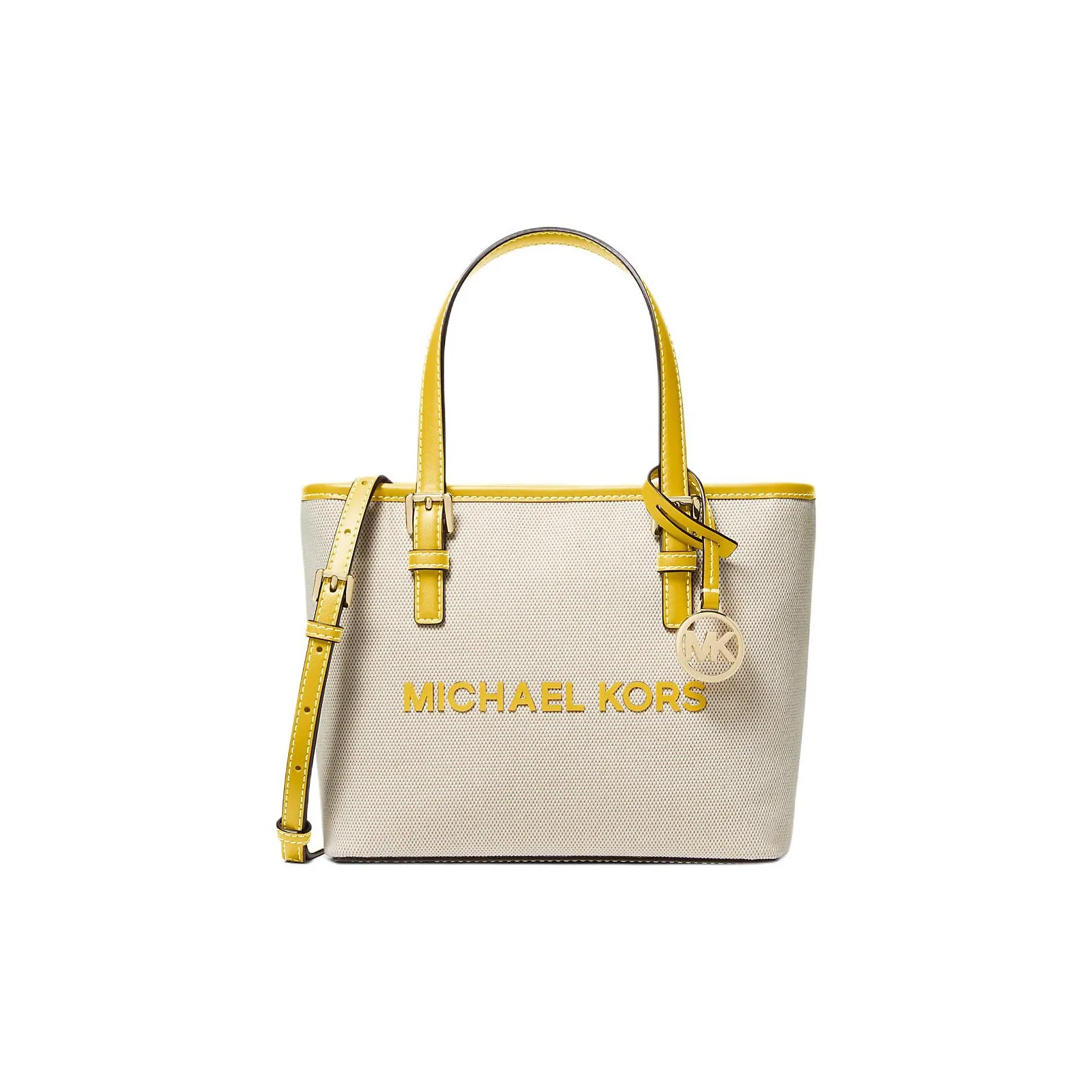 MICHAEL KORS Jet Set Travel Canvas Tote Bag Shopping Bag Shoulder Bag Crossbody Bag Handbag Extra Small Women's Gold