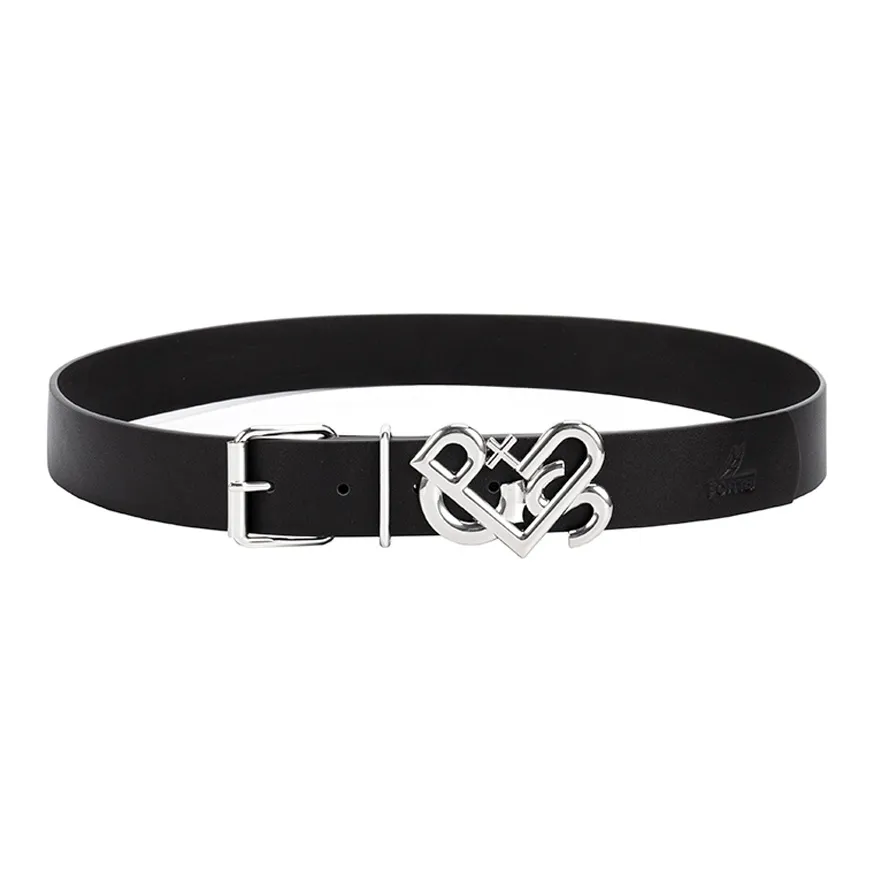 FORTEI Коровья кожа Студенты Y2K Ремень Унисекс Серебряный Ширина 3,3 см Набор в подарочной коробке