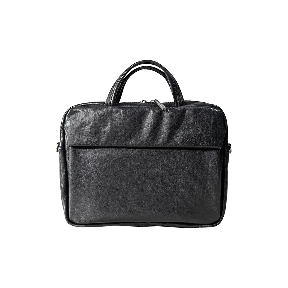 DOSRFINI Коровья кожа Портативный Одно плечо Через плечо Ноутбук Сумка Мужской Черный