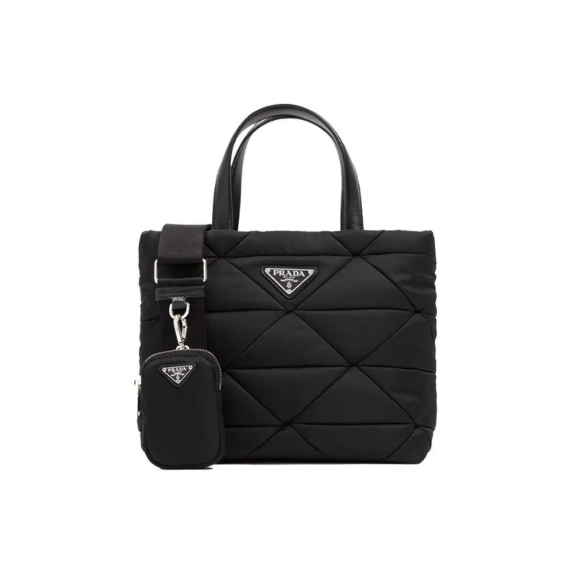 PRADA Nylon Fabric Tote Bag, Shopping Bag, Shoulder Bag Women's Black