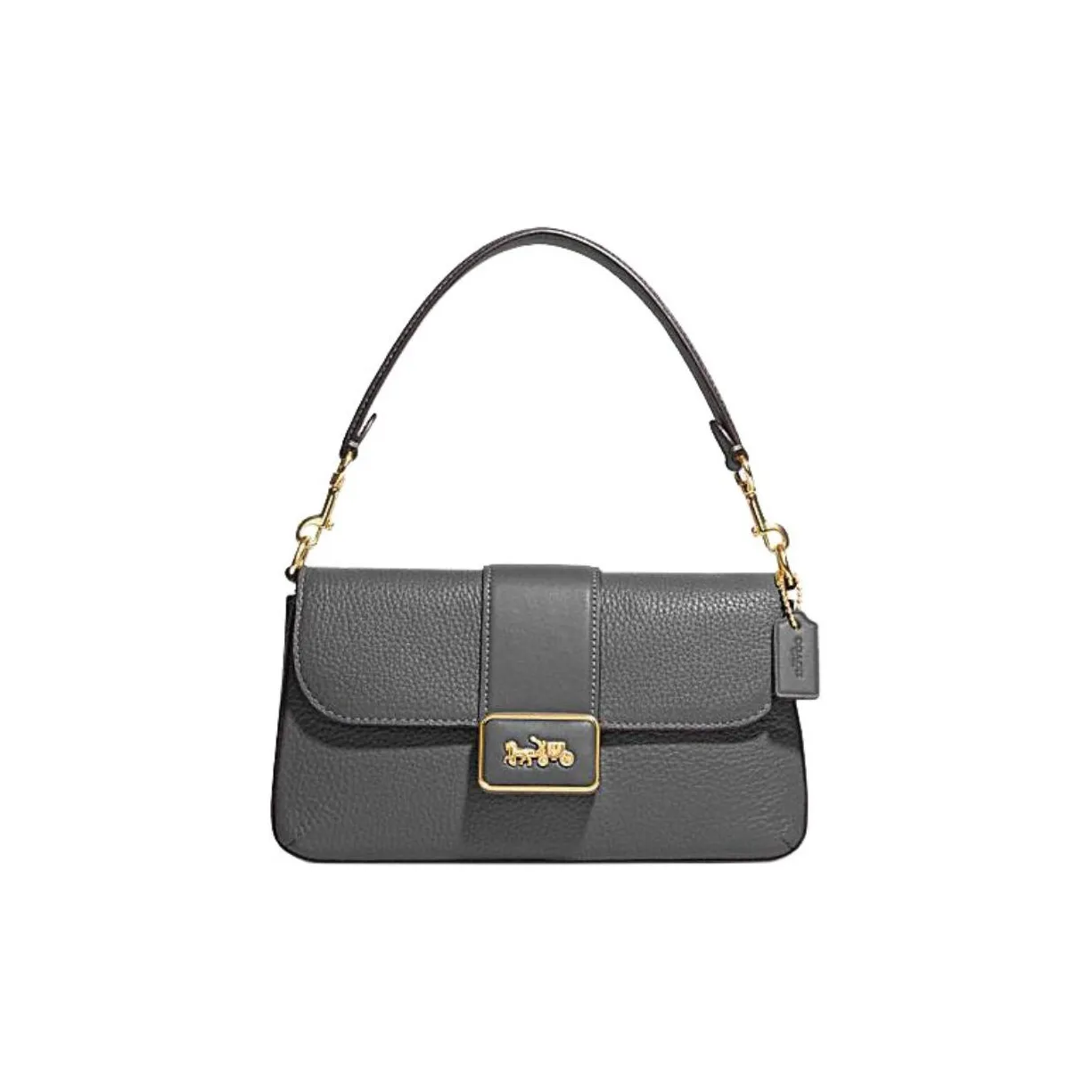 COACH Grace с коровьей кожей и овчиной портативная сумка через плечо мини женская серого цвета