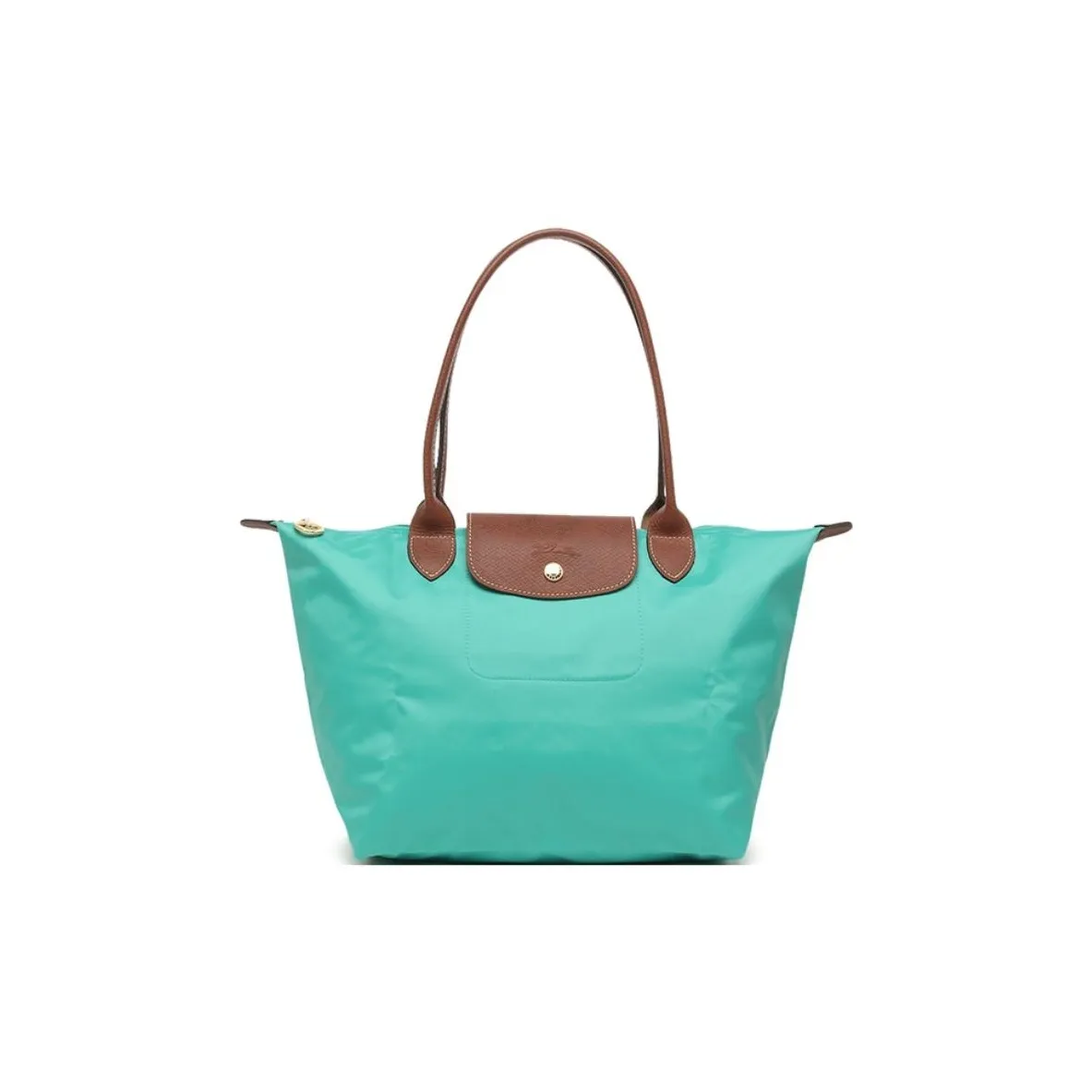 LONGCHAMP Le Pliage Холст и Кожа Пельменная Сумка Сумка через плечо Маленькая Женская Бирюзовый Синий