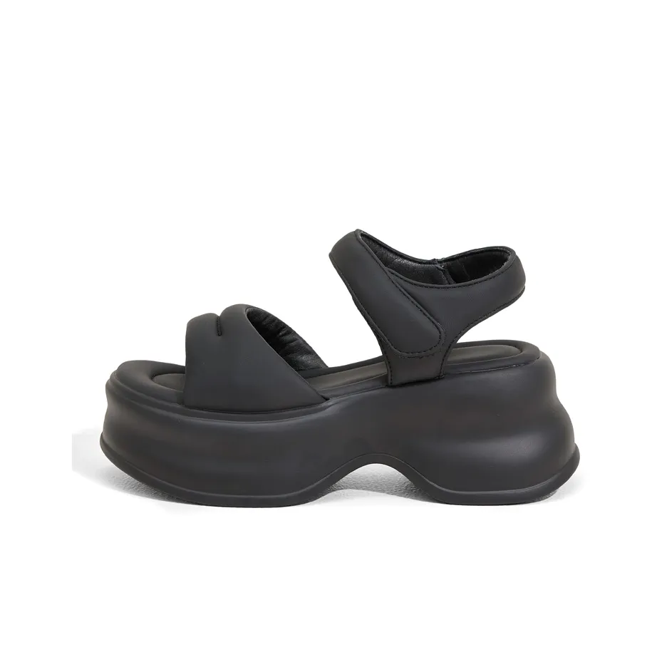 Milan Love Song Strap brand Sandals 8cm Women's Black