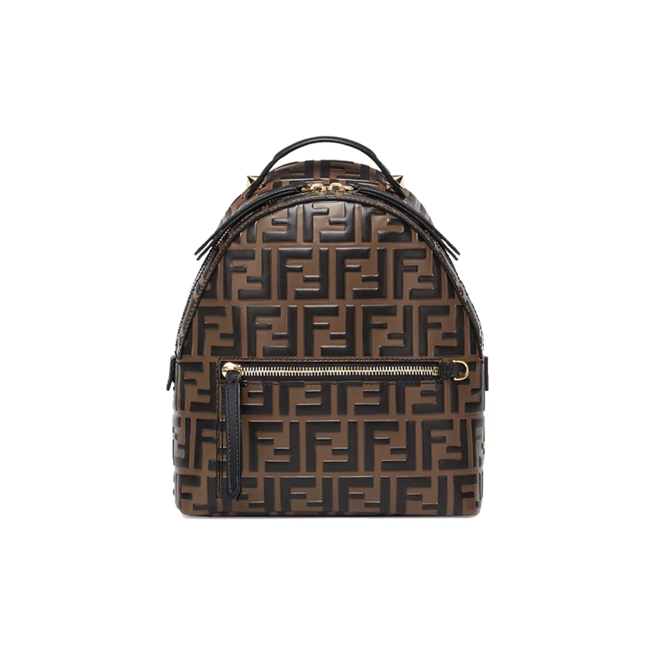 FENDI Mini Backpack Brown Leather Ff Brown