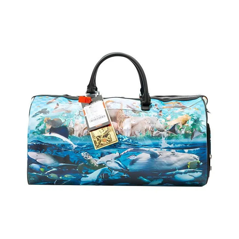 SPRAYGROUND ПВХ Спортивная сумка Спортивная сумка Путешественная сумка Сумка Единый стиль Unisex Light Aqua Blue