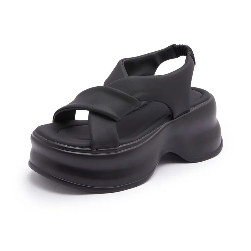 Milan Love Song Strap brand Sandals 8cm Women's Black