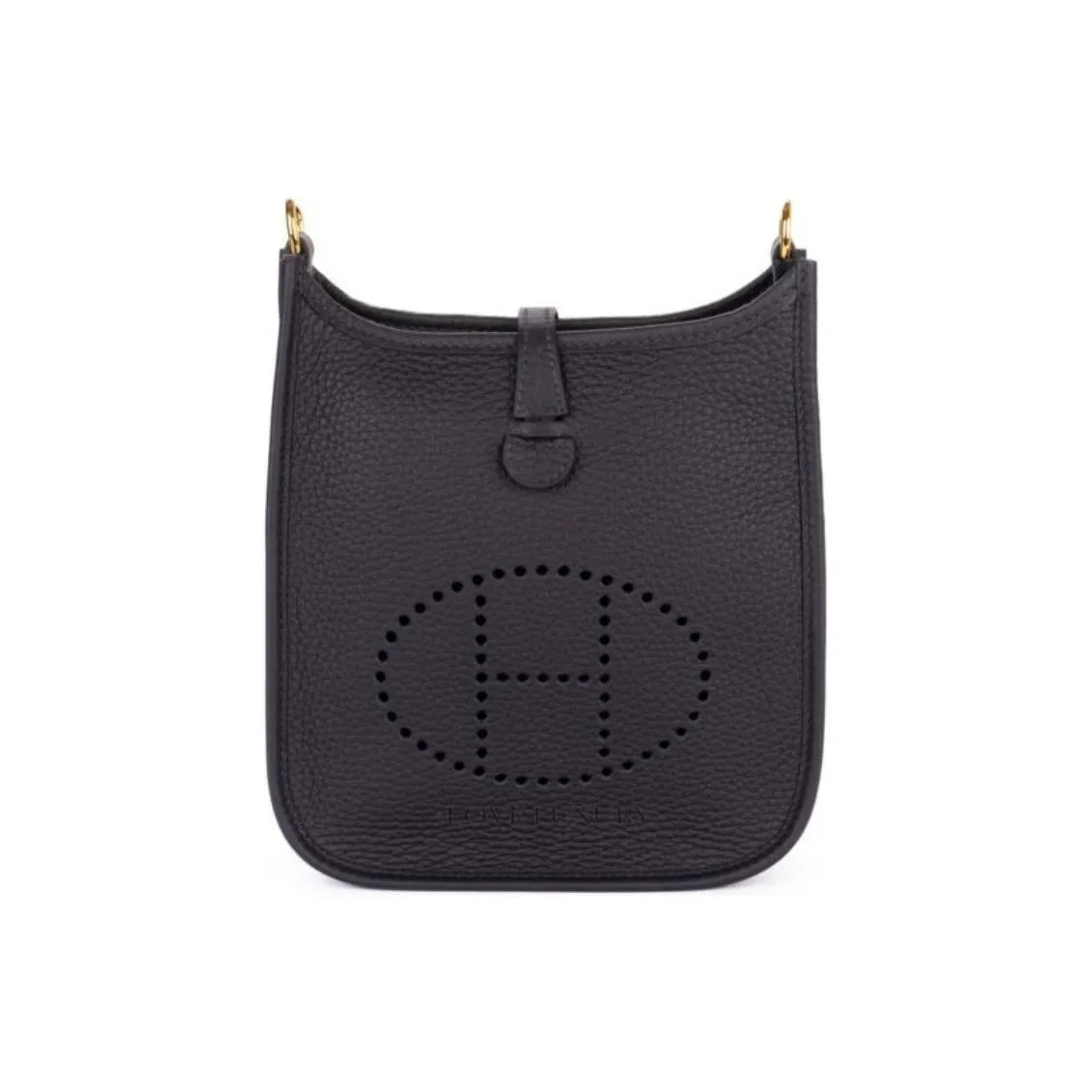 HERMES Evelyne Clemence Cow Leather Evelyn Shoulder Bag, Crossbody Bag Mini Women's Caban Black Cloth Color