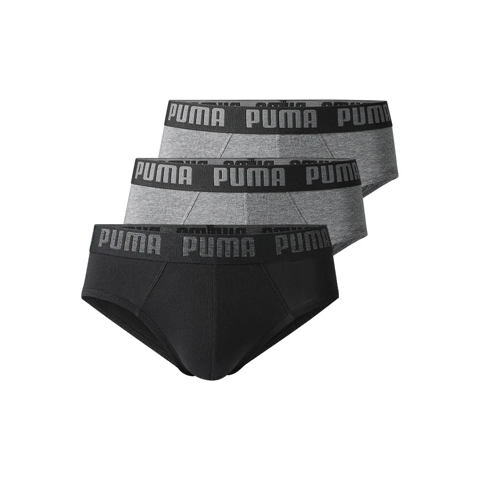 PUMA Underpants Men's 3 Pack Gray+Gray+Black
