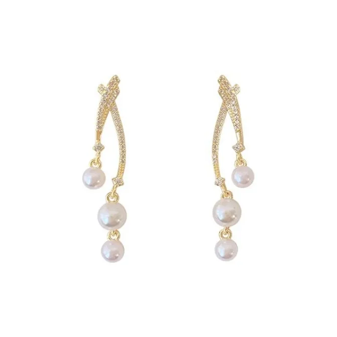 RUOK Alloy Faux Pearl Earrings Women's