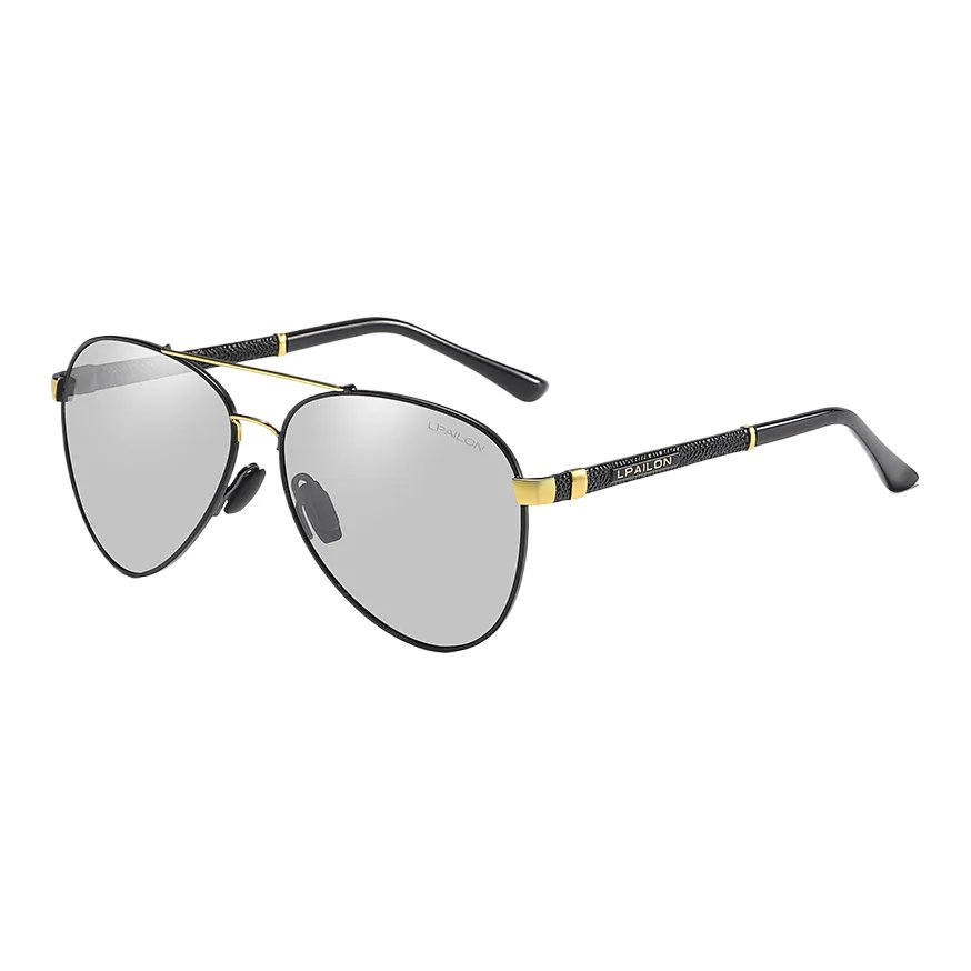 Thunder Pailong Сплав Aviator Солнцезащитные очки Унисекс Черный Серый Золотой