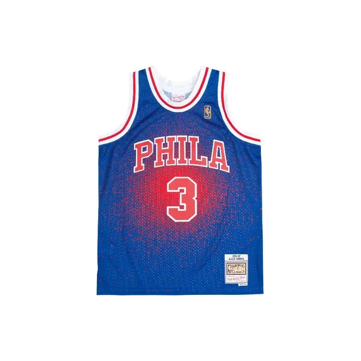 Mitchell & Ness Basketball Jersey SW Fan Edition 96 97 Philadelphia 76ers, Allen Iverson Size 3 Unisex Royal Blue