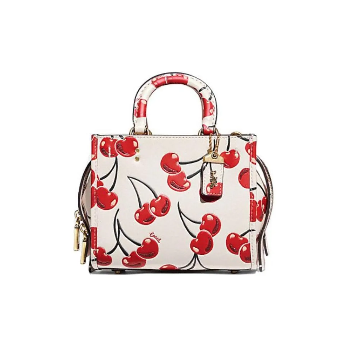 COACH Утонченная сумка из коровьей кожи сумка через плечо маленькая сумка через плечо белый красный