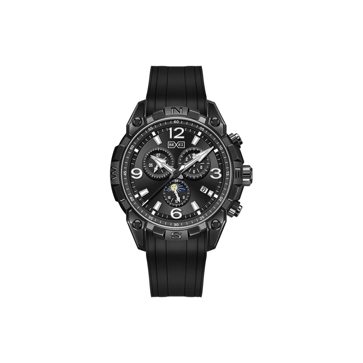 BEXEI Darth Vader Collection Automatic Mechanical Movement Rubber Strap Watch Men's Watches Black Dial