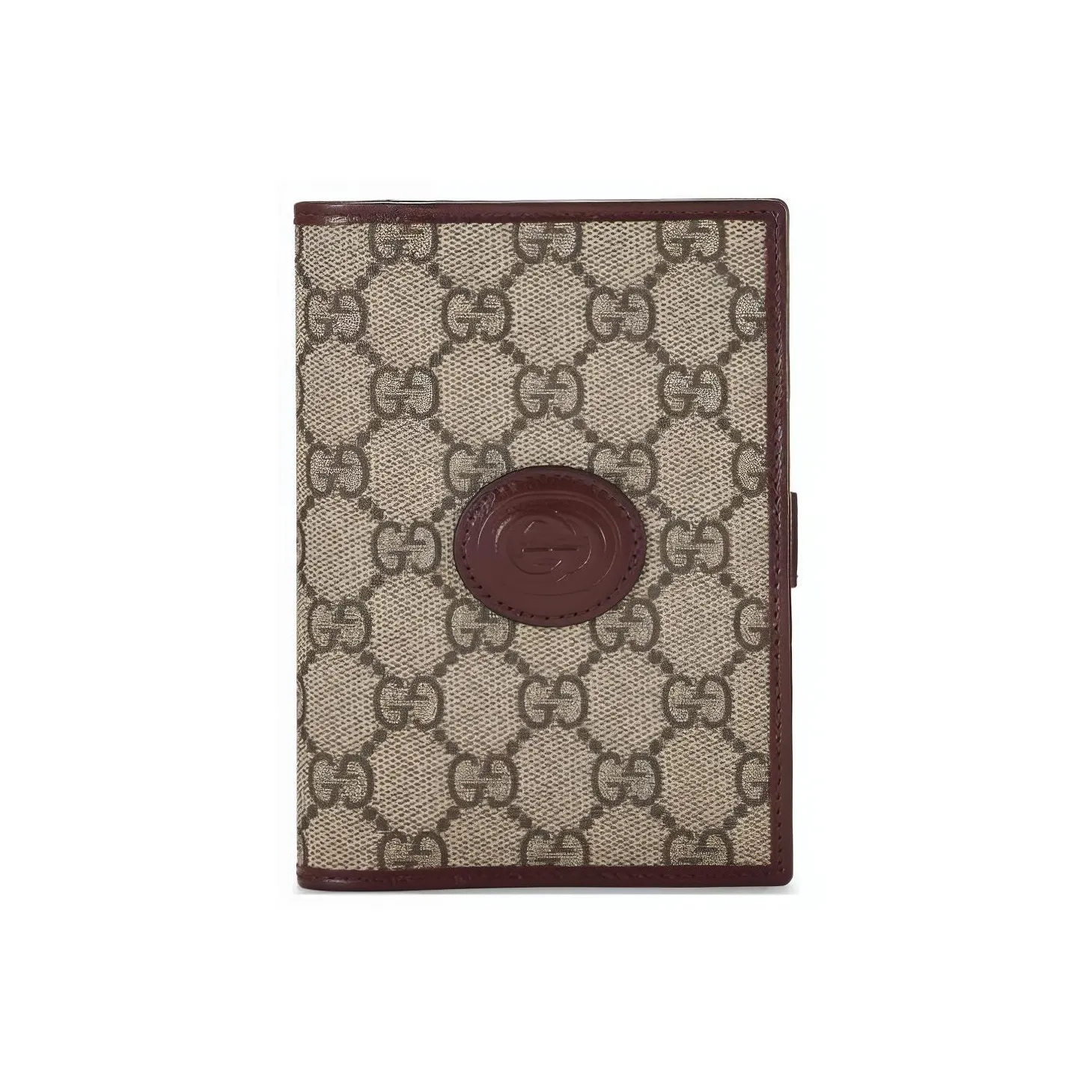GUCCI GG Retro Series Canvas With Leather Canvas Bag, Card Holder, Wallet, Passport Holder Men's Burgundy & Brown